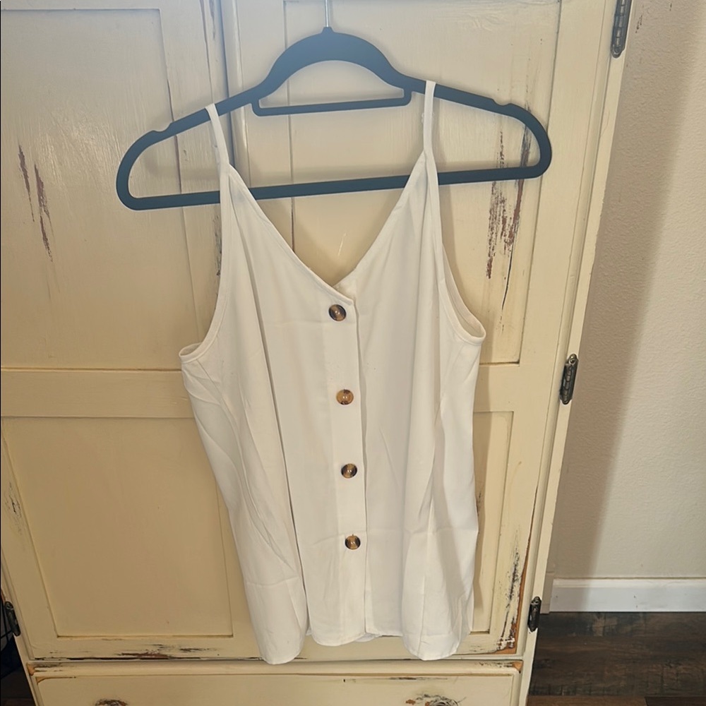 Amazon White Button-Front Camisole
